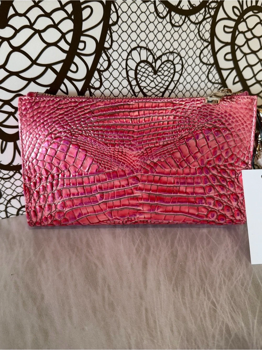 FIRM >>> BRAHMIN Daisy French Rose NWT PERFECT EYE PLACEMENT PINK BEAUTY